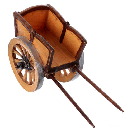 Cart for donkey in painted wood from Valgardena for Rainell Nativity Scene 9 cm 2