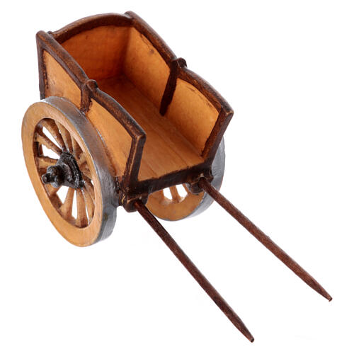 Carretto per asino legno dipinto presepe Rainell 9 cm Valgardena 2