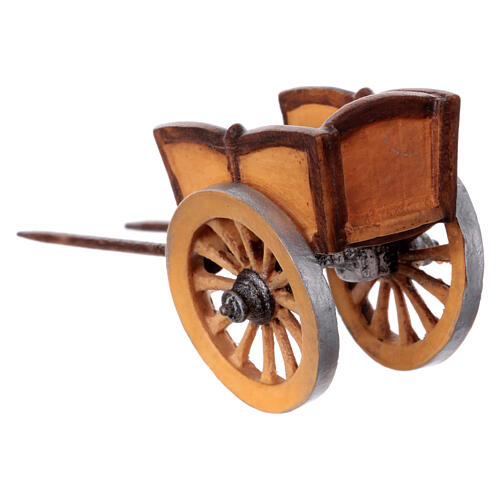 Wózek dla osła drewno malowane szopka Rainell 9 cm Valgardena 4