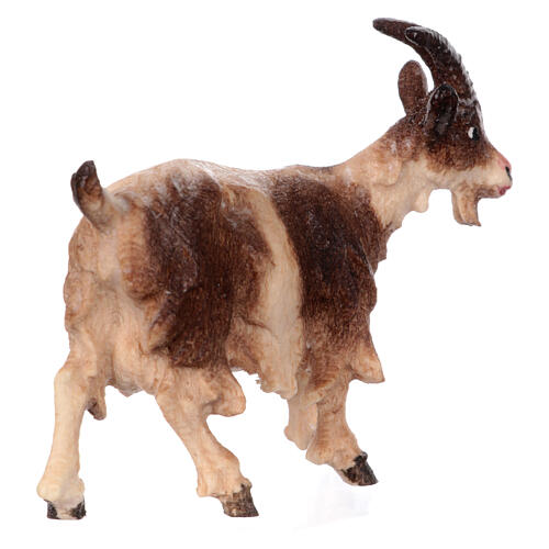 Chèvre tête haute bois peint crèche Rainell 9 cm Val Gardena 2