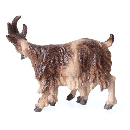 Brown goat with kid, 9 cm nativity Rainell, in painted Valgardena wood 2