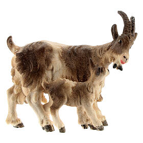 Goat with kid in painted wood from Valgardena for Rainell Nativity Scene 11 cm