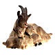 Goat with baby goats, 11 cm nativity Rainell, in painted Val Gardena wood s2