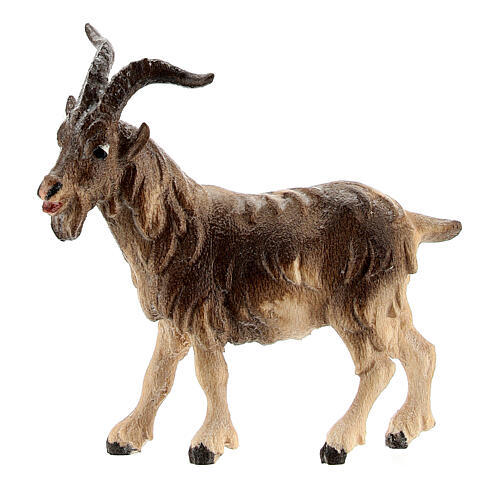 Billy goat in painted wood from Valgardena for Rainell Nativity Scene 9 cm 1