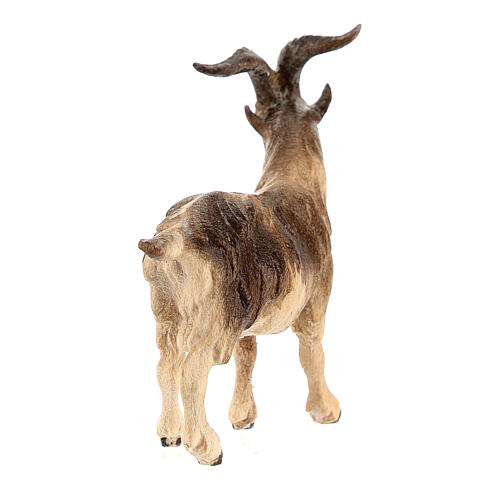 Billy goat in painted wood from Valgardena for Rainell Nativity Scene 9 cm 4