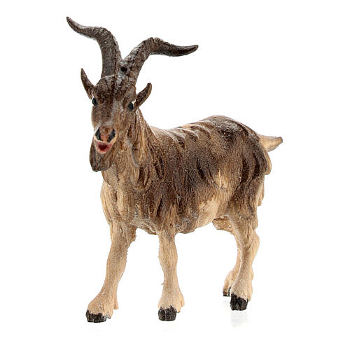 Billygoat with horns, 9 cm nativity Rainell, in painted Valgardena wood 2