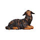 Lying black sheep in painted wood from Valgardena for Rainell Nativity Scene 9 cm s1