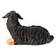 Pecora nera sdraiata legno dipinto Val Gardena presepe Rainell 11 cm s4