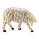 Mouton qui mange tête à gauche bois peint crèche Rainell Val Gardena 9 cm s3