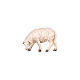 Mouton qui mange tête à gauche bois peint crèche Rainell Val Gardena 11 cm s1