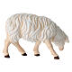 Sheep grazing to the left, 11 cm nativity Rainell, in painted wood s3