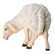 Sheep grazing to the left, 11 cm nativity Rainell, in painted wood s4