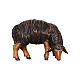Owca czarna jedząca drewno malowane szopka Rainell 9 cm Valgardena s1