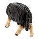 Mouton noir qui mange bois peint crèche Rainell Val Gardena 11 cm s3