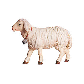 Mouton qui marche bois peint crèche Rainell Val Gardena 9 cm