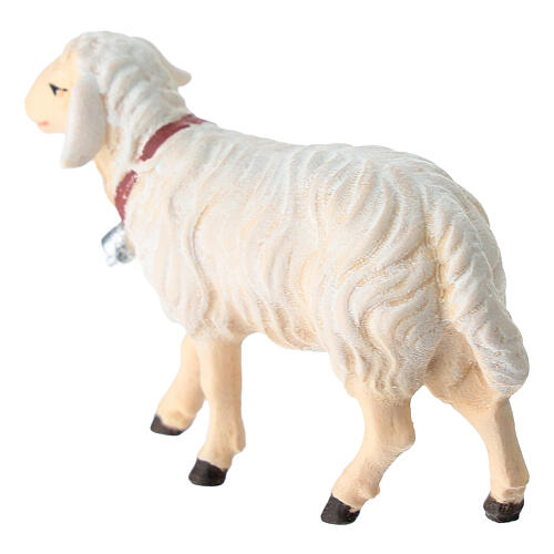 Mouton qui marche bois peint crèche Rainell Val Gardena 9 cm 4