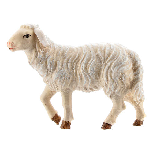 Standing sheep in painted wood from Val Gardena for Rainell Nativity Scene 9 cm 1
