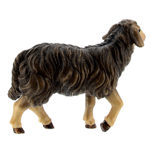 Standing black sheep in painted wood from Val Gardena for Rainell Nativity Scene 9 cm 3