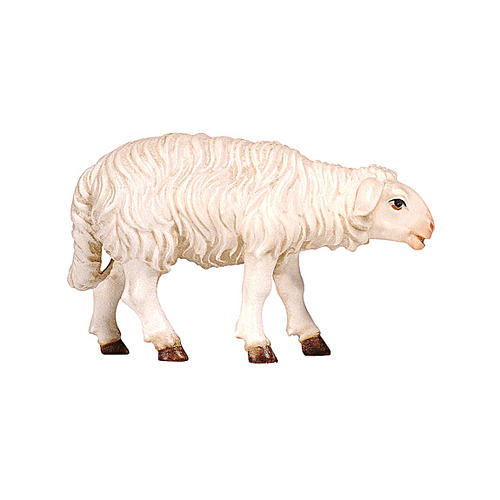 Standing sheep looking ahead in painted wood from Val Gardena for Rainell Nativity Scene 11 cm 1