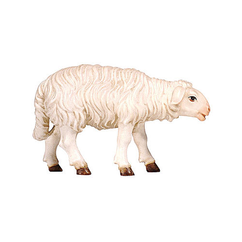 Owca głowa do przodu drewno malowane Val Gardena szopka Rainell 11 cm 1