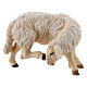 Sheep scratching itself in painted wood from Val Gardena for Rainell Nativity Scene 9 cm s1