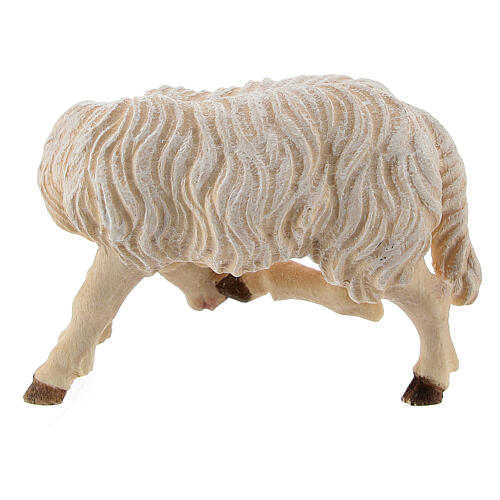 Mouton qui se gratta bois peint crèche Rainell Val Gardena 9 cm 3