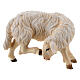 White sheep scratching, 9 cm nativity Rainell, in painted Valgardena wood s1