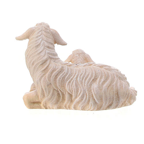 White sheep and lamb lying, 9 cm nativity Rainell, in painted Val Gardena wood 4