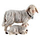 Grupo ovelhas madeira pintada presépio Val Gardena Rainell com peças altura média 9 cm s1