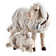 Grupo ovelhas madeira pintada presépio Val Gardena Rainell com peças altura média 9 cm s2