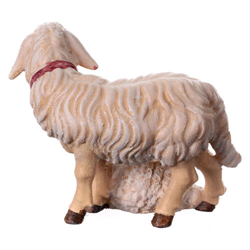 Groupe moutons bois peint crèche Rainell Val Gardena 11 cm 3