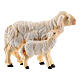 Pecora e agnello in piedi legno dipinto presepe Rainell 9 cm Valgardena s1