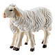 Mouton et agneau debout bois peint crèche Rainell Val Gardena 11 cm s2