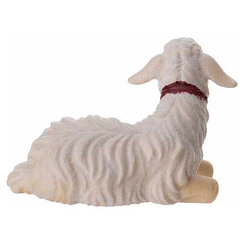 Cordero tumbado madera pintada Val Gardena belén Rainell 11 cm 4