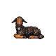 Lying black lamb in painted wood from Val Gardena for Rainell Nativity Scene 9 cm s1