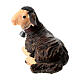 Lying black lamb in painted wood from Val Gardena for Rainell Nativity Scene 9 cm s2
