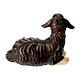 Agnello nero sdraiato legno dipinto presepe Rainell 9 cm Valgardena s4