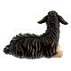 Jagnię czarne leżące drewno malowane Val Gardena szopka Rainell 11 cm s3