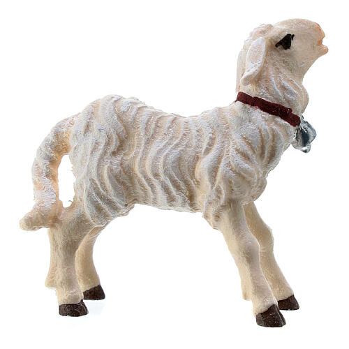 Standing lamb in painted wood from Val Gardena for Rainell Nativity Scene 11 cm 3
