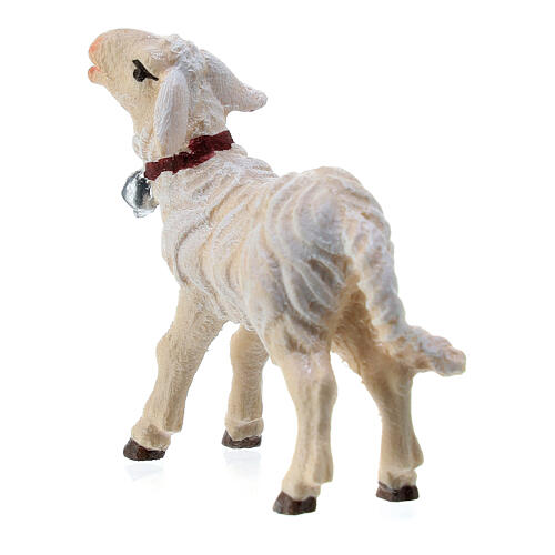 Standing lamb in painted wood from Val Gardena for Rainell Nativity Scene 11 cm 4