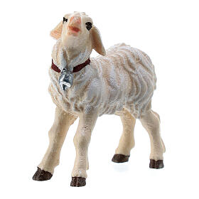 Standing lamb, 11 cm nativity Rainell, in painted Val Gardena wood