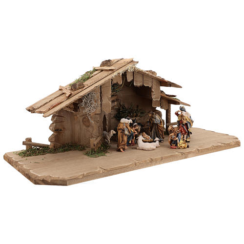 Holy Night hut 12 pieces in painted wood for Rainell Nativity Scene 9 cm 4