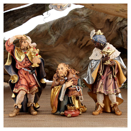 Large hut 12 pieces in painted wood from Val Gardena for Rainell Nativity Scene 11 cm 4