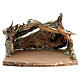 Wood bark stable with complete nativity, 12 pcs painted wood 11 cm Rainell s9