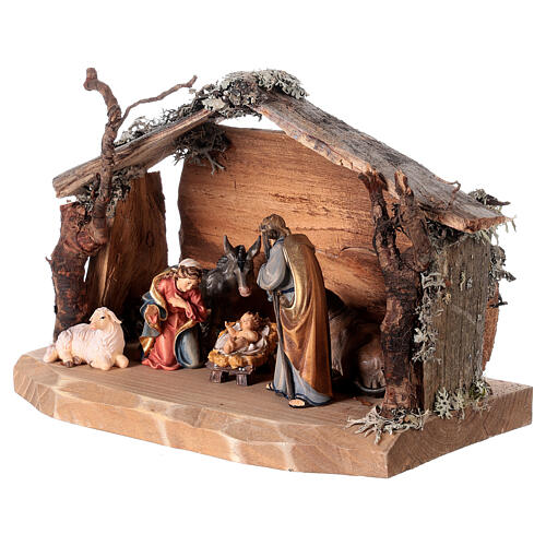 Cabaña corteza pequeña set 6 piezas madera pintada belén Rainell 9 cm 3
