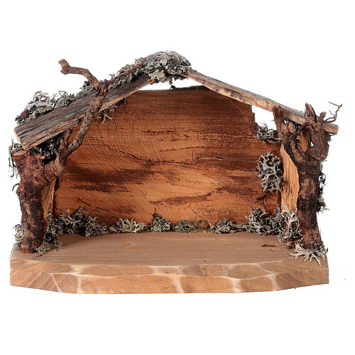 Cabaña corteza pequeña set 6 piezas madera pintada belén Rainell 9 cm 6