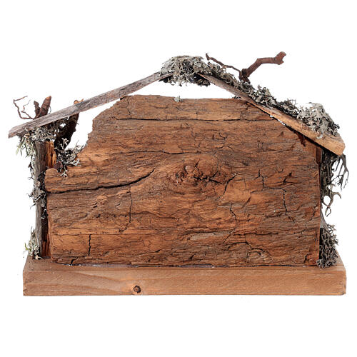 Cabaña corteza pequeña set 6 piezas madera pintada belén Rainell 9 cm 7