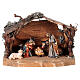 Cabaña corteza pequeña set 6 piezas madera pintada belén Rainell 9 cm s1