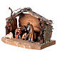 Cabaña corteza pequeña set 6 piezas madera pintada belén Rainell 9 cm s3