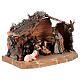 Full nativity set 6 pcs bark stable, painted wood 9 cm Rainell nativity s5